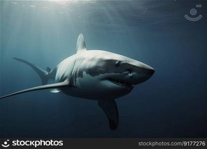 White shark. Illustration Generative AI
