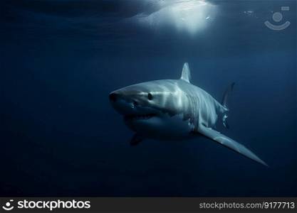 White shark. Illustration Generative AI
