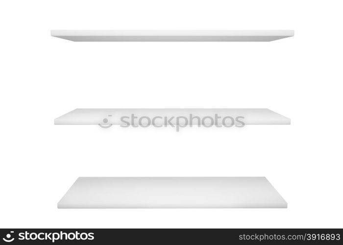 white shelves isolated on white background