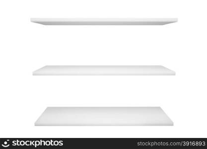 white shelves isolated on white background