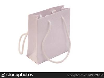 white shopping bag isolated on white background