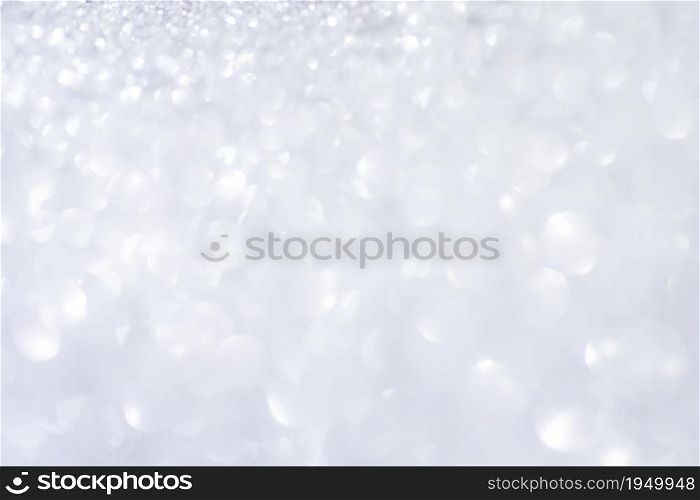 white, silver glitter vintage lights background defocused for festivals and celebrations