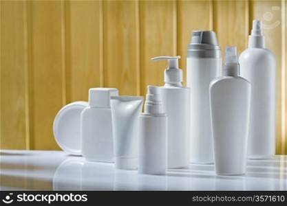white skincare items on table closeup