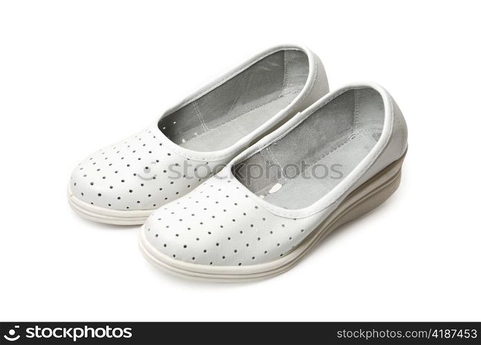 white slippers isolated on a white background
