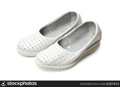white slippers isolated on a white background