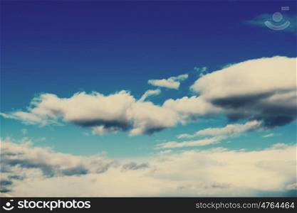 White Soft Clouds On Blue Turquoise Sky