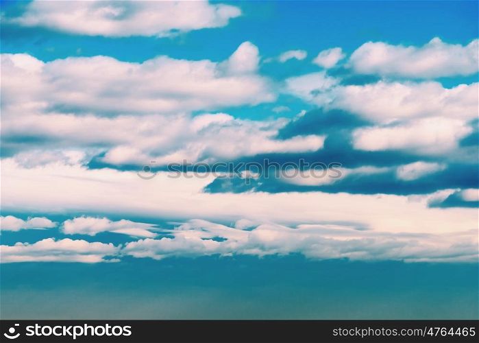 White Soft Clouds On Blue Turquoise Sky