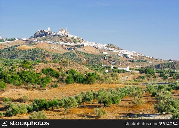 White Spanish Medieval City of Olvera on the Hill