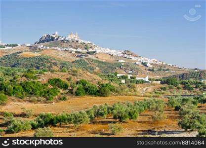 White Spanish Medieval City of Olvera on the Hill