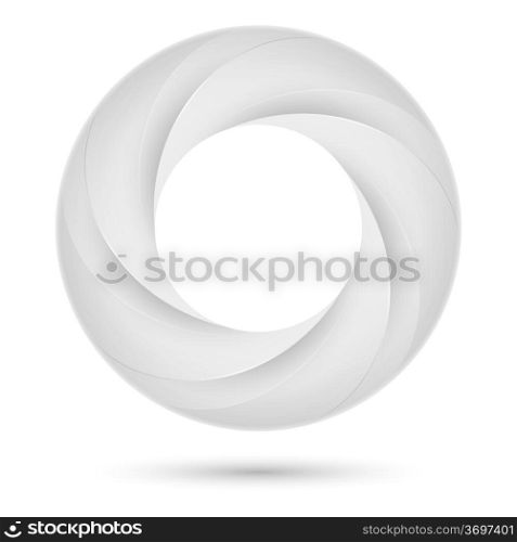 White spiral ring. Illustration on white background