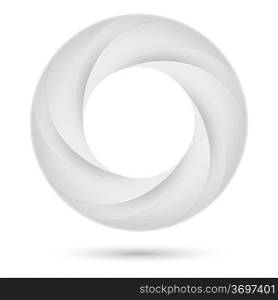 White spiral ring. Illustration on white background