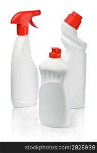 white spray and bottle