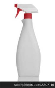 White spray bottle on a white background.