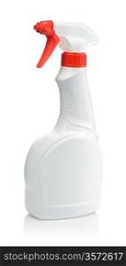 white spray bottle with red handle