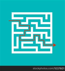 White square labyrinth on a colored background. Business decision. Activity page. Game puzzle. Find the right path. Maze conundrum. Vector illustration for the magazine. White square labyrinth on a colored background. Business decision. Activity page. Game puzzle. Find the right path. Maze conundrum. Vector illustration for the magazine.