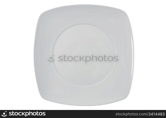 White square plate isolated on the background.