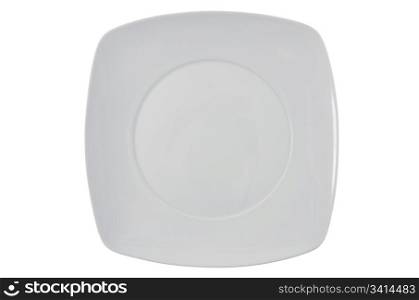 White square plate isolated on the background.
