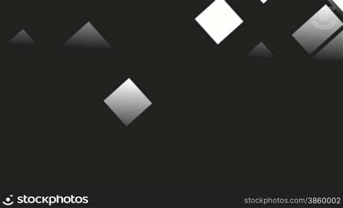 White squares and rectangles are slowly turned on a black background. They are filled in slowly by white color