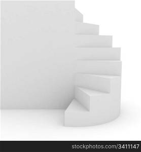 White stair over background. computer generated image