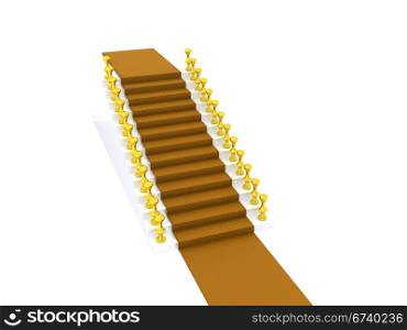 white stair with carpet. 3d