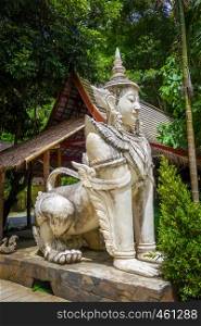 White statue Wat Palad temple, Chiang Mai, Thailand. Statue in Wat Palad temple, Chiang Mai, Thailand