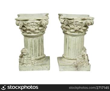 White stone formal columns for supporting the roof - path included