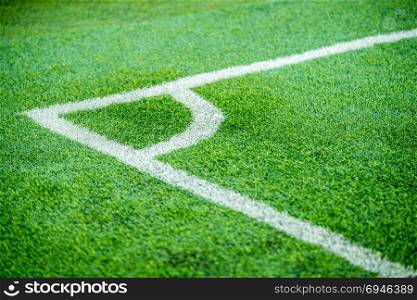 white stripe on corner soccer field