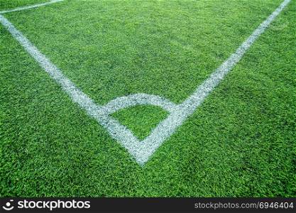 white stripe on corner soccer field
