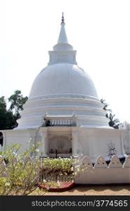 White stupa in Sapugoda temple in Beruwala, Sri Lanka