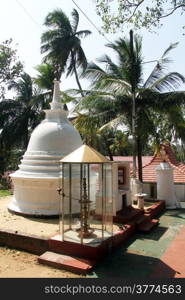 White stupa in Sapugoda Viharaya in Beruwala, Sri Lanka