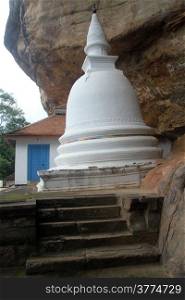 White stupa near temple Ridigala in Sri Lanka