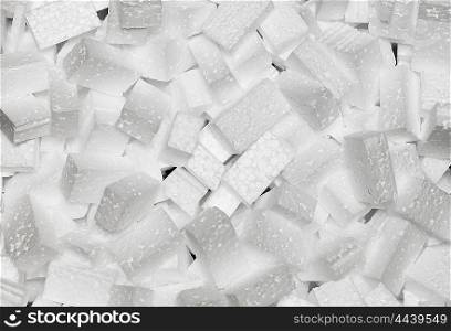 white styrofoam pellets
