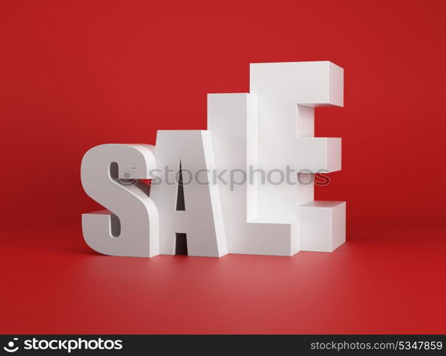 white symbol of sale, 3d rendering