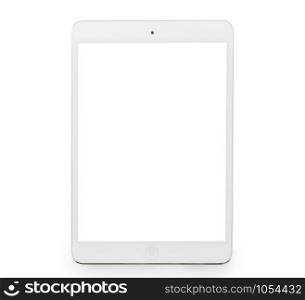 White tablet computer isolated on over white background