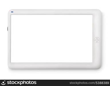 White tablet PC with blank screen isolated on white