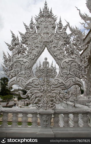 White temple wat Rong Khun near Chiang Rai, Thailand