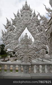 White temple wat Rong Khun near Chiang Rai, Thailand