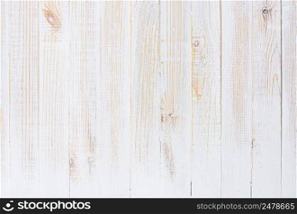 White texture of vintage wooden planks table background top view
