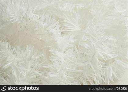 White tinsel to decorate a christmas tree