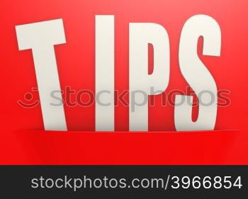 White tips word in red pocket, business concept image with hi-res rendered artwork that could be used for any graphic design.