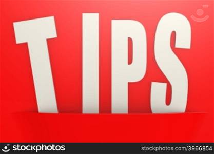 White tips word in red pocket, business concept image with hi-res rendered artwork that could be used for any graphic design.