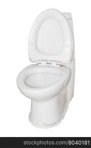 White toilet mid lavatory isolated