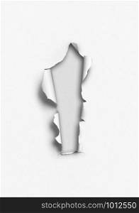 White torn paper with hole. blank background template. White torn paper with hole