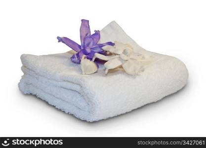 White towel with flowers