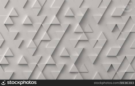 White triangle pattern backdrop background. 3D rendering.