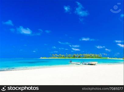 White tropical beach in Maldives