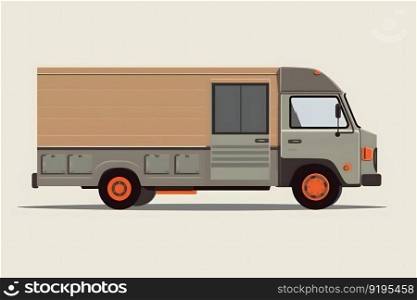 White truck is on highway - business, commercial, cargo transportation concept. Neural network AI generated art. White truck is on highway - business, commercial, cargo transportation concept. Neural network AI generated