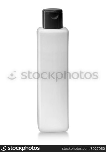 White tubular bottle isolated on white background with clipping path