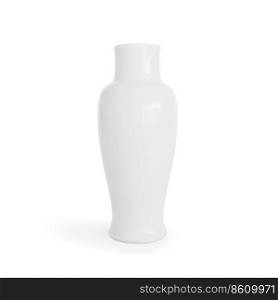 White vases isolated on white. 3d render