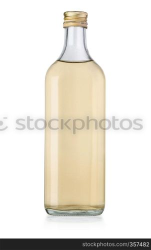 White vinegar bottle isolated over white background, with clipping path